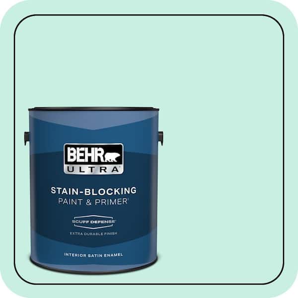BEHR ULTRA 1 gal. #P430-1 Summer House Extra Durable Satin Enamel Interior Paint & Primer (2)