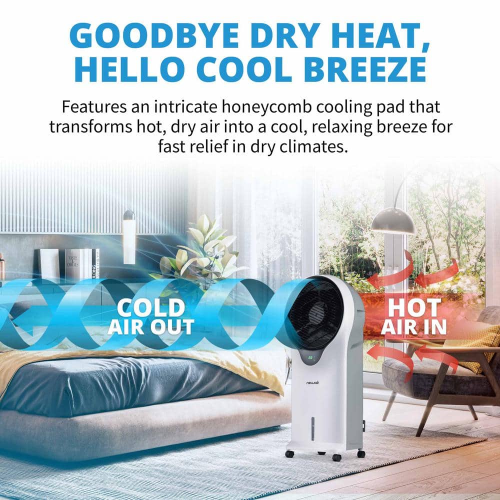 NewAir 470 CFM, 3 speed Portable Evaporative Cooler and Fan for 250 sq. ft. Cooling Area (2)