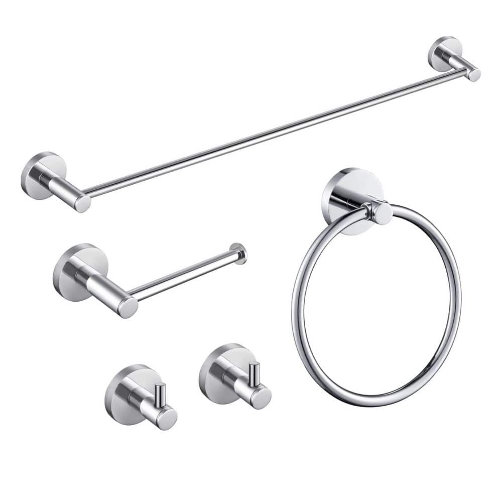KIBI Bathroom Hardware Set with Toilet Paper Holder Towel Bar/Rack (1)