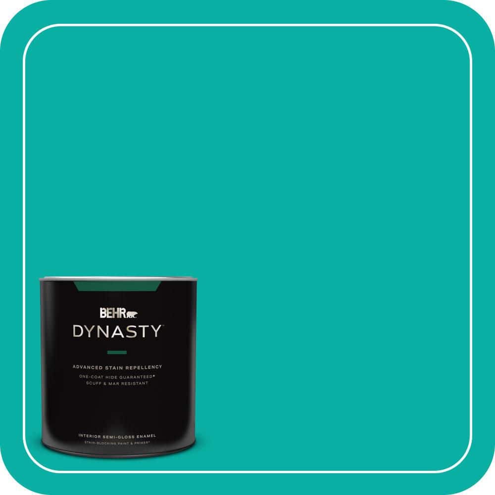 BEHR DYNASTY 1 qt. #490B-5 Cozumel Semi-Gloss Enamel Interior Stain-Blocking Paint and Primer