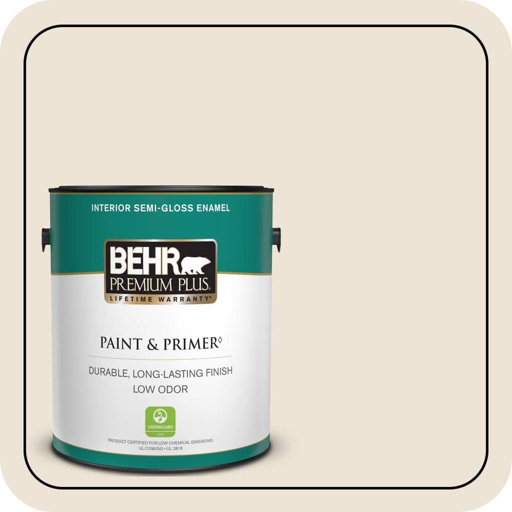 BEHR PREMIUM PLUS 1 gal. #QE-09 Pavillion Semi-Gloss Enamel Low Odor Interior Paint & Primer