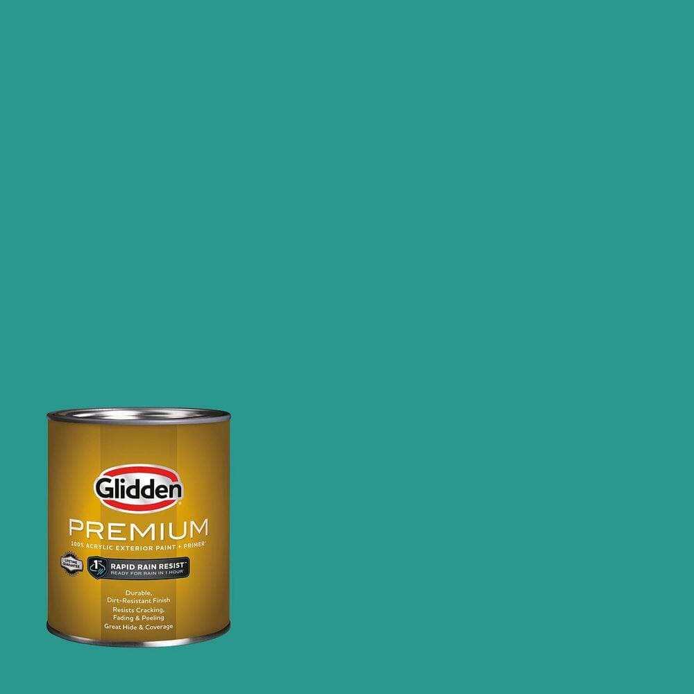 Glidden Premium 1 qt. Azure Tide PPG1231-6 Satin Exterior Latex Paint