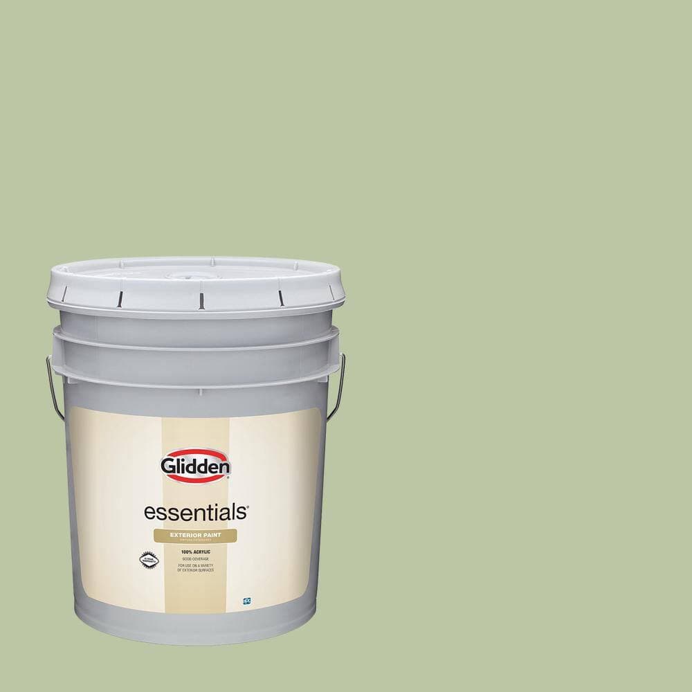 Glidden Essentials 5 gal. PPG1121-4 Quaking Grass Semi-Gloss Exterior Paint