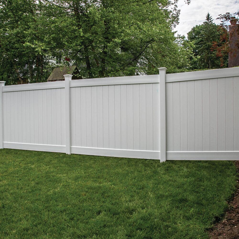 Veranda Acadia 6 ft. H x 8 ft. W White Privacy Vinyl Fence Panel (Unassembled) (2)