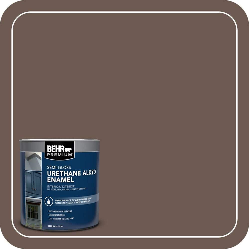 BEHR PREMIUM 1 qt. #N180-7 Oiled Teak Semi-Gloss Enamel Urethane Alkyd Interior/Exterior Paint