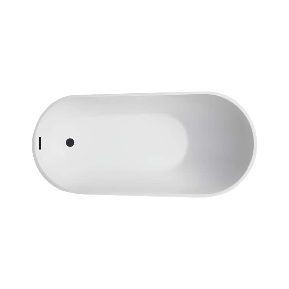 Vanity Art Colombes 28.3 in. Acrylic Flatbottom Freestanding Soaking Bathtub with Right Drain (4)