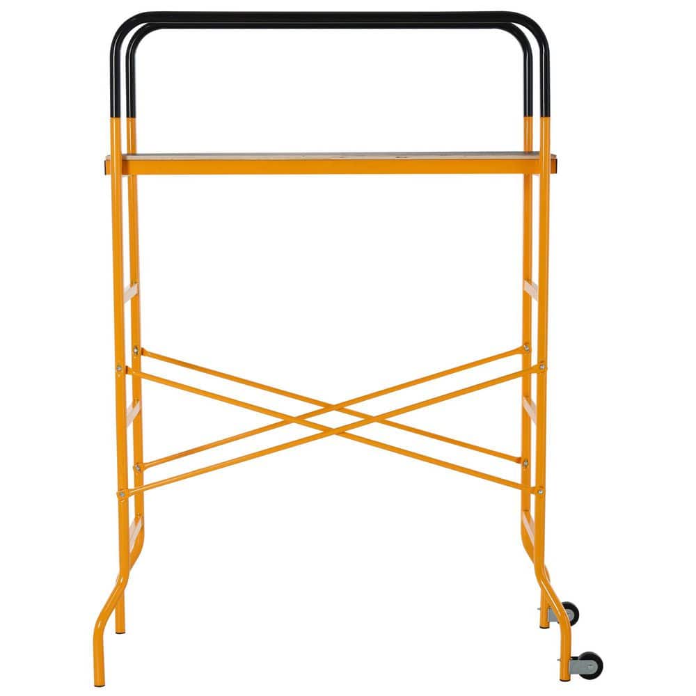 maocao hoom 4-Step Steel 4.6 x 2 x 6 ft. Scaffold 2 Wheels Free Moving for Indoor & Outdoor Decoration Anti-Skid, 440 Pound Capacity
