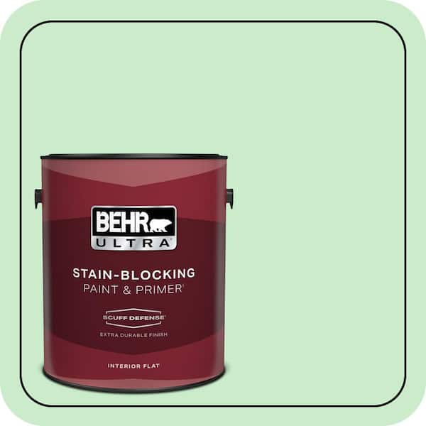 BEHR ULTRA 1 gal. #P390-2 Chilled Mint Extra Durable Flat Interior Paint & Primer (2)