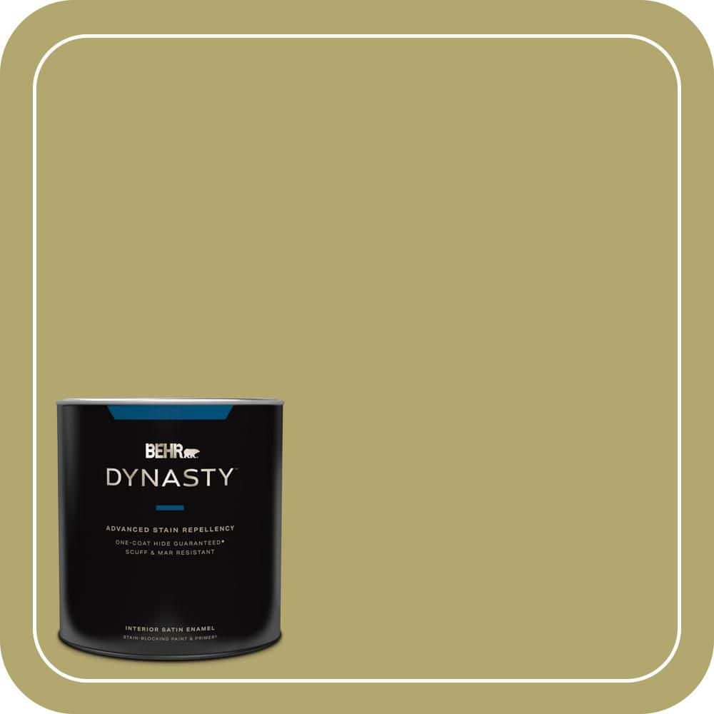 BEHR DYNASTY 1 qt. #PPU9-05 Natchez Moss Satin Enamel Interior Stain-Blocking Paint & Primer