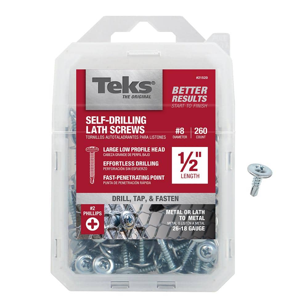 Teks 8 x 1/2 in. Phillips Truss Head Drill Point Lath Screws (260-Pack) (2)