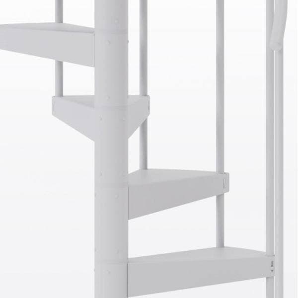 Mylen STAIRS Condor White Interior 42in Diameter, Fits Height 110.5in - 123.5in, 2 36in Tall Platform Rails Spiral Staircase Kit (2)