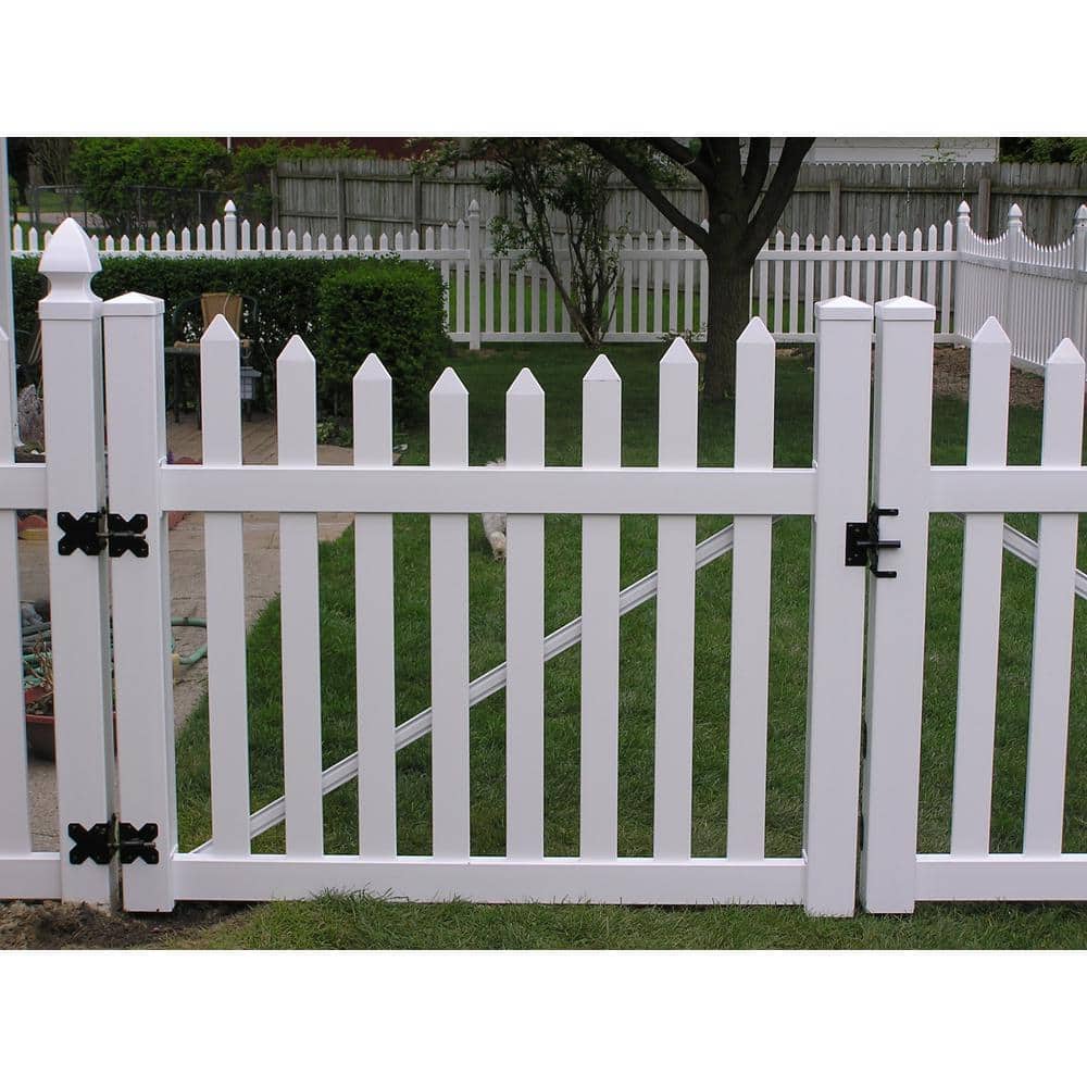 Weatherables Ellington 4 ft. W x 3 ft. H White Vinyl Picket Fence Gate Kit (3)