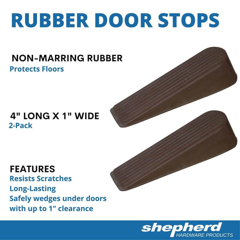 Shepherd Brown Rubber Door Stops (2 per Pack) (2)