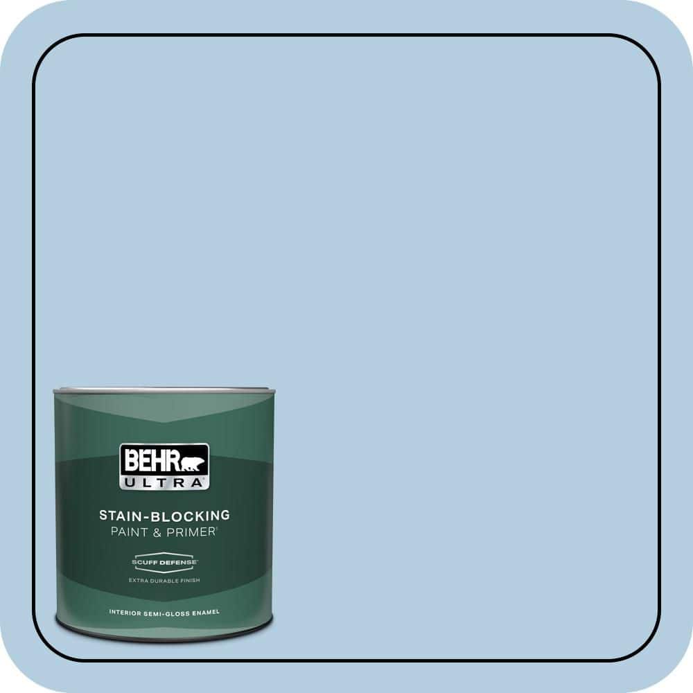 BEHR ULTRA 1 qt. #PPU14-14 Crystal Waters Extra Durable Semi-Gloss Enamel Interior Paint & Primer