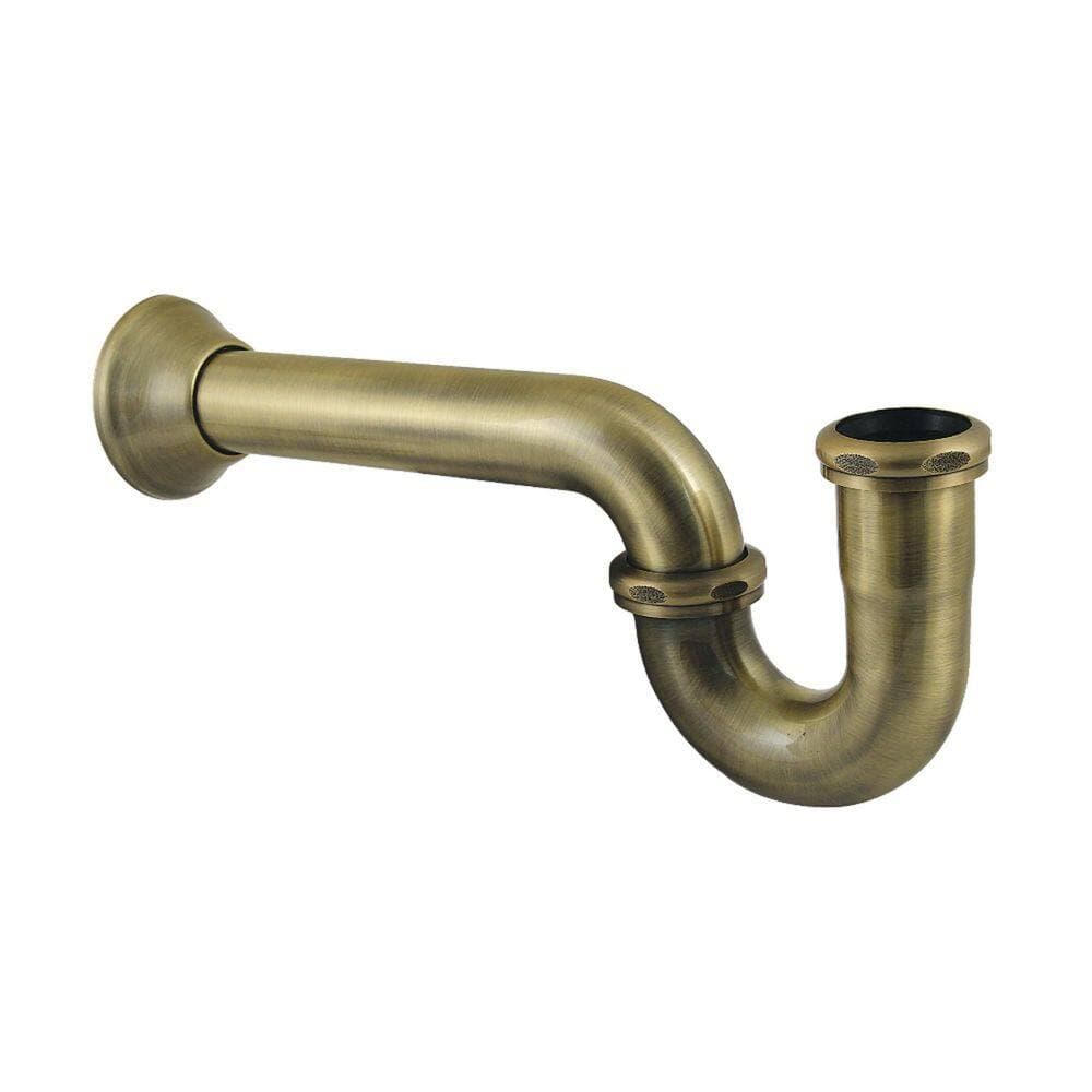 Kingston Brass Vintage 1-1/2 Inch 18-Gauge Decor P-Trap in Antique Brass (1)