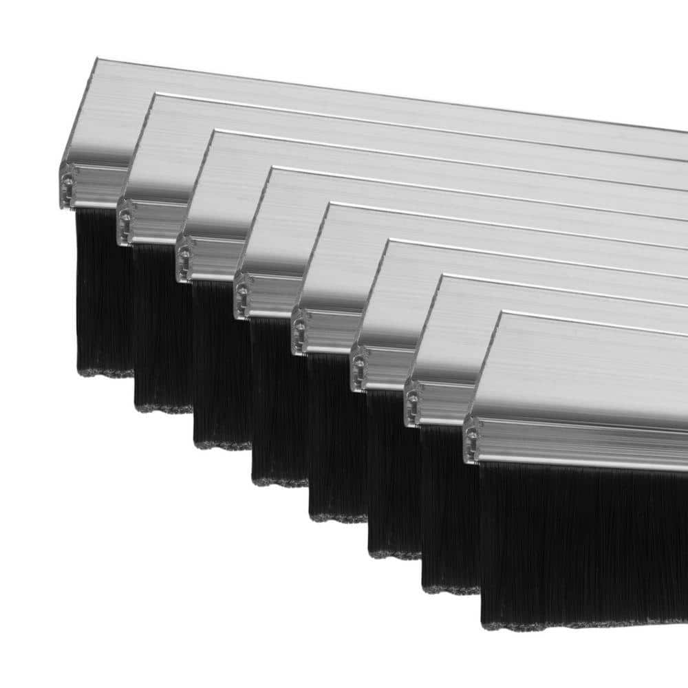 Action Industries Garage Door Brush Weather Seal with Aluminum Retainer with 1 in. Brush - 2 Car Garage