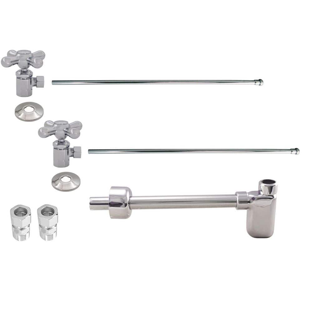 Westbrass European Pedestal Lavatory Kit with Cross Handles (1)