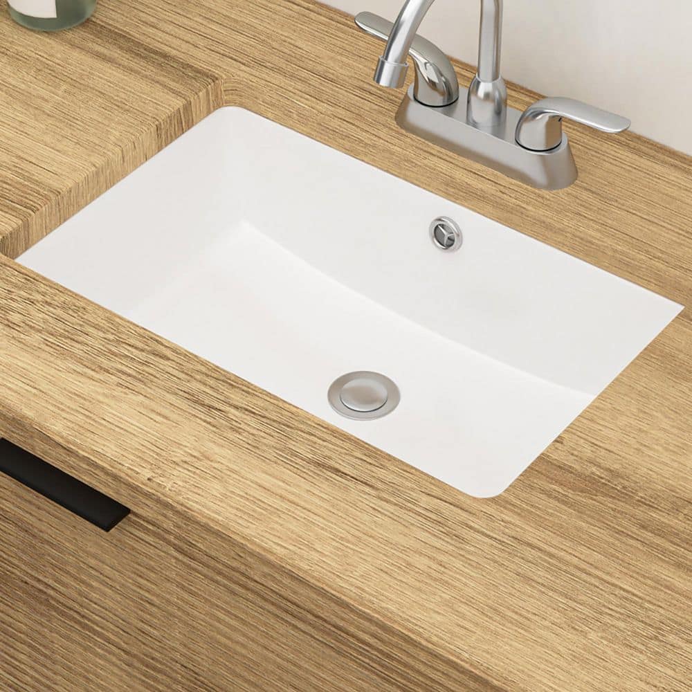 Dueyeeri 18 in. Undermount Rectangular Bathroom Sink with Overflow in White Ceramic (1)