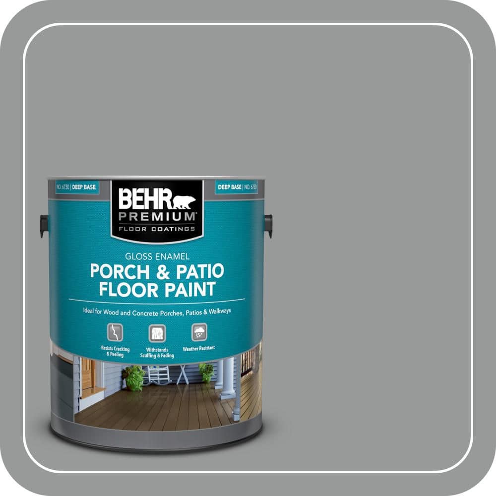 BEHR PREMIUM 1 gal. #MS-82 Cobblestone Grey Gloss Enamel Interior/Exterior Porch and Patio Floor Paint