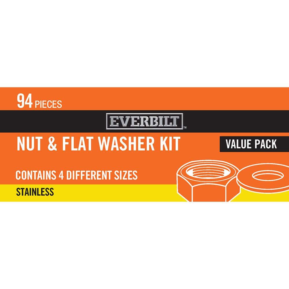 Everbilt Stainless Steel Nut and Washer Kit (94-Piece )