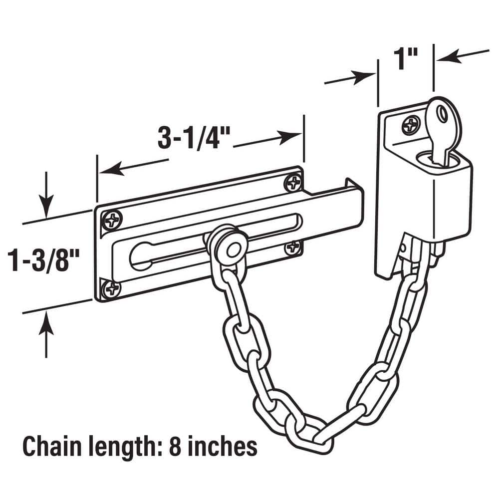 Prime-Line Steel, Antique Brass, Keyed Chain Door Guard (2)