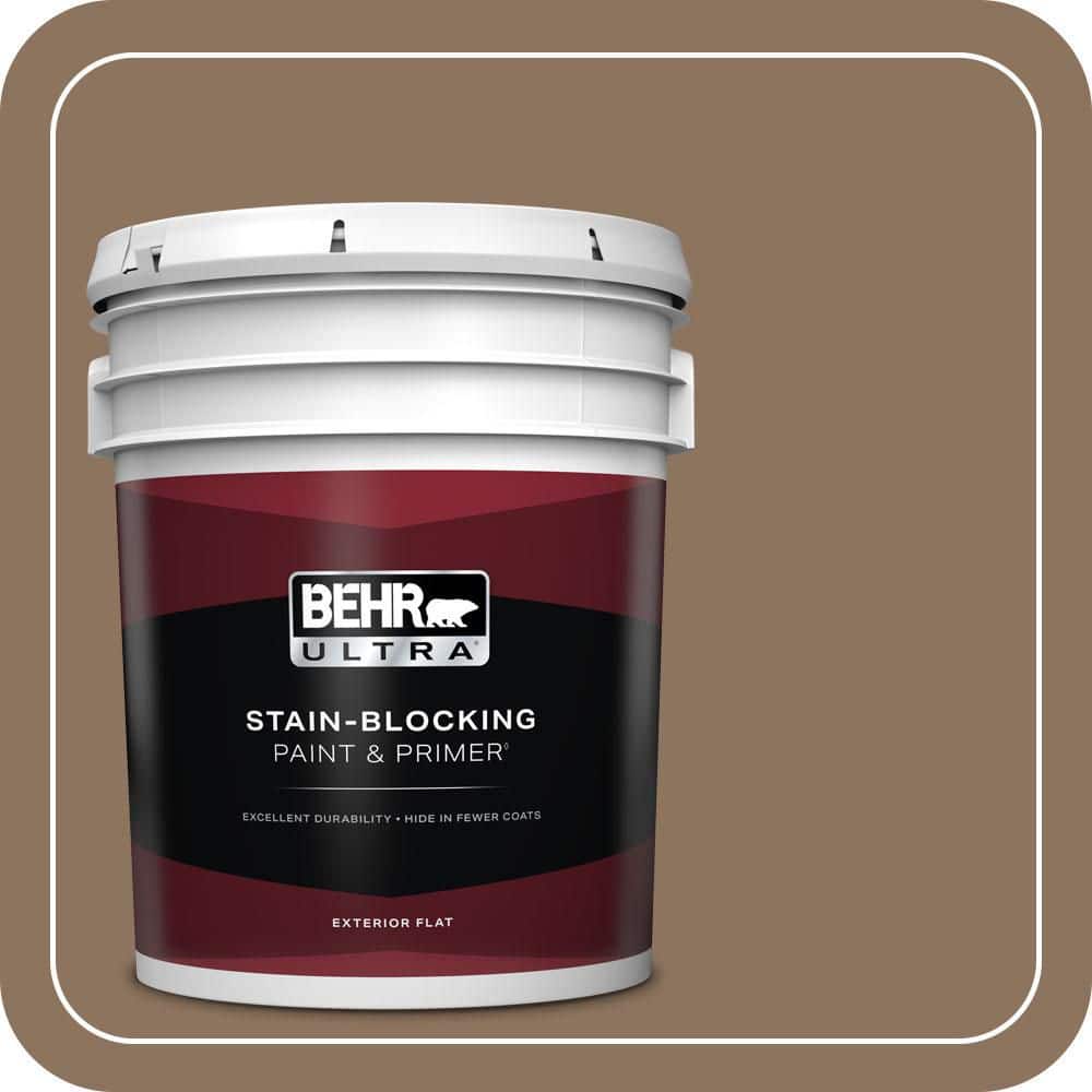 BEHR ULTRA 5 gal. #N260-6 Outdoor Cafe Flat Exterior Paint & Primer