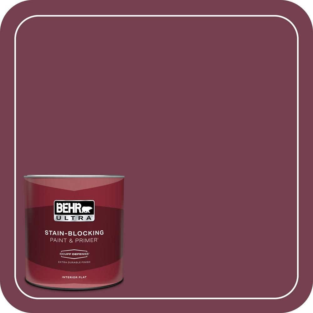 BEHR ULTRA 1 qt. #T11-4 Blood Rose Extra Durable Flat Interior Paint & Primer