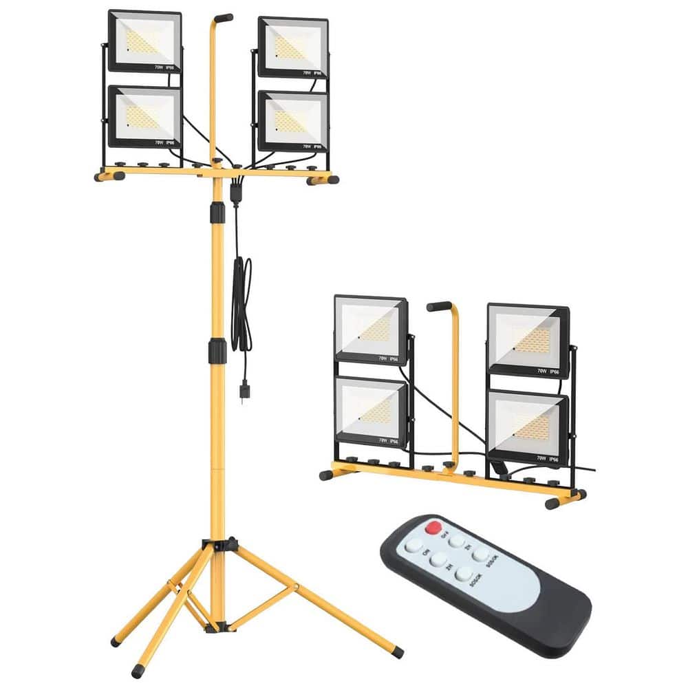 Unbranded 280W 32000 Lumen LED Tripod Work Light Corded Electric Remote Control Adjustable Color Temperature 3000K–6000K