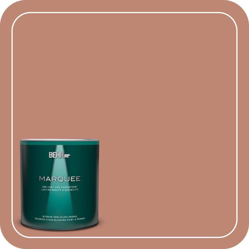 BEHR MARQUEE 1 qt. #PPU2-09 Ginger Rose Semi-Gloss Enamel Interior Paint & Primer