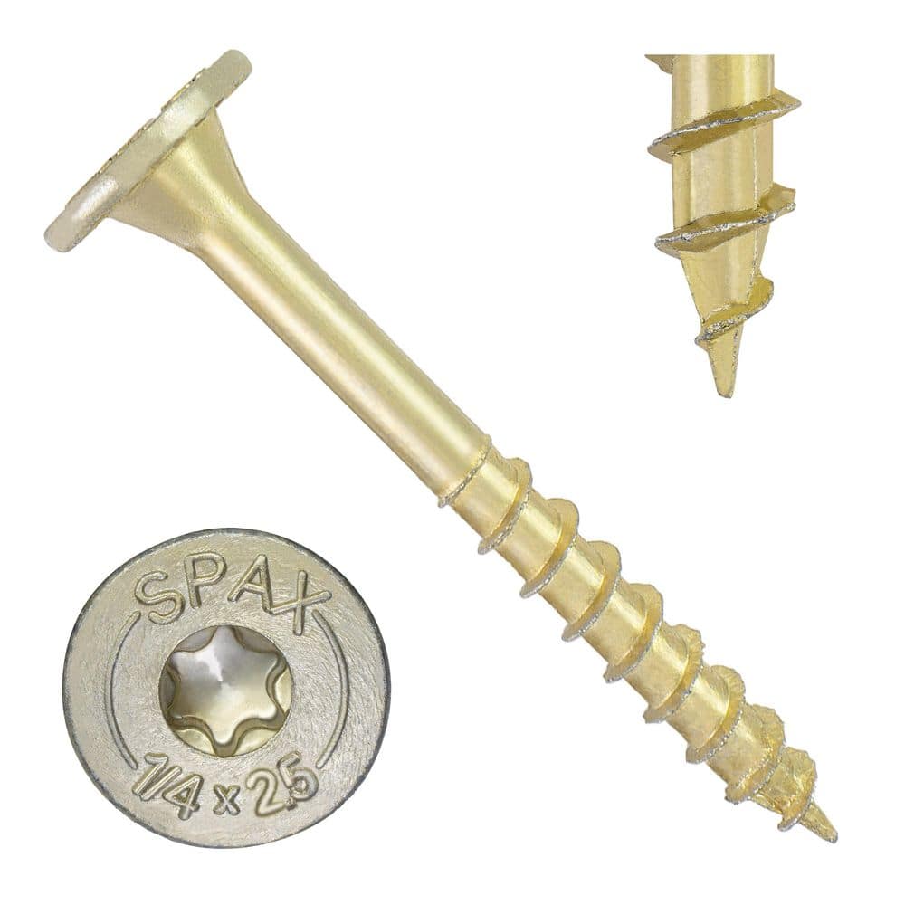 SPAX 1/4" x 2-1/2"  Powerlags XF Interior T40 T-Star Pancake Head Structural Wood Lag Screws (50 pcs) (2)