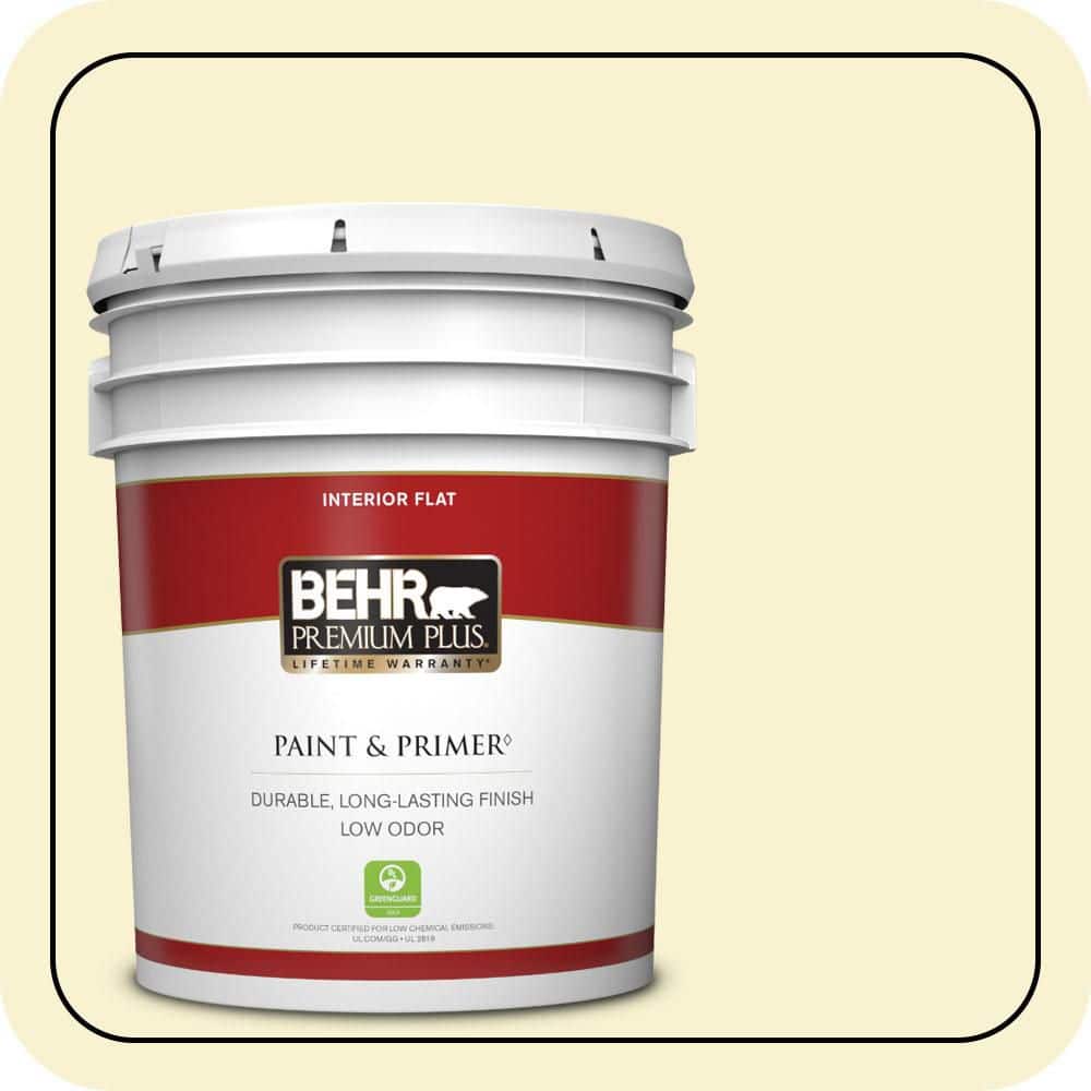 BEHR PREMIUM PLUS 5 gal. #P320-1 Flashpoint Flat Low Odor Interior Paint & Primer