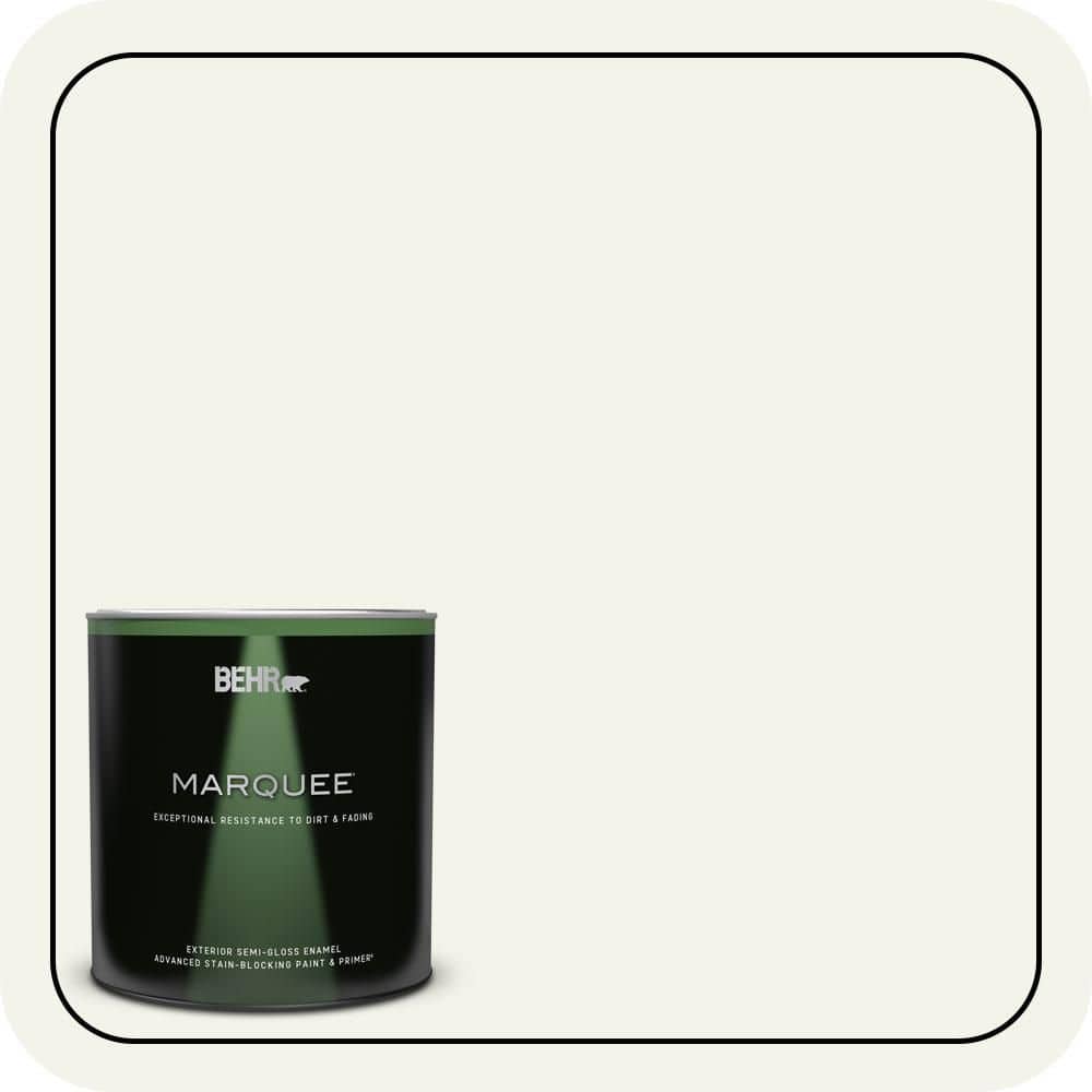 BEHR MARQUEE 1 qt. #PWN-50 Snowy Egret Semi-Gloss Enamel Exterior Paint & Primer