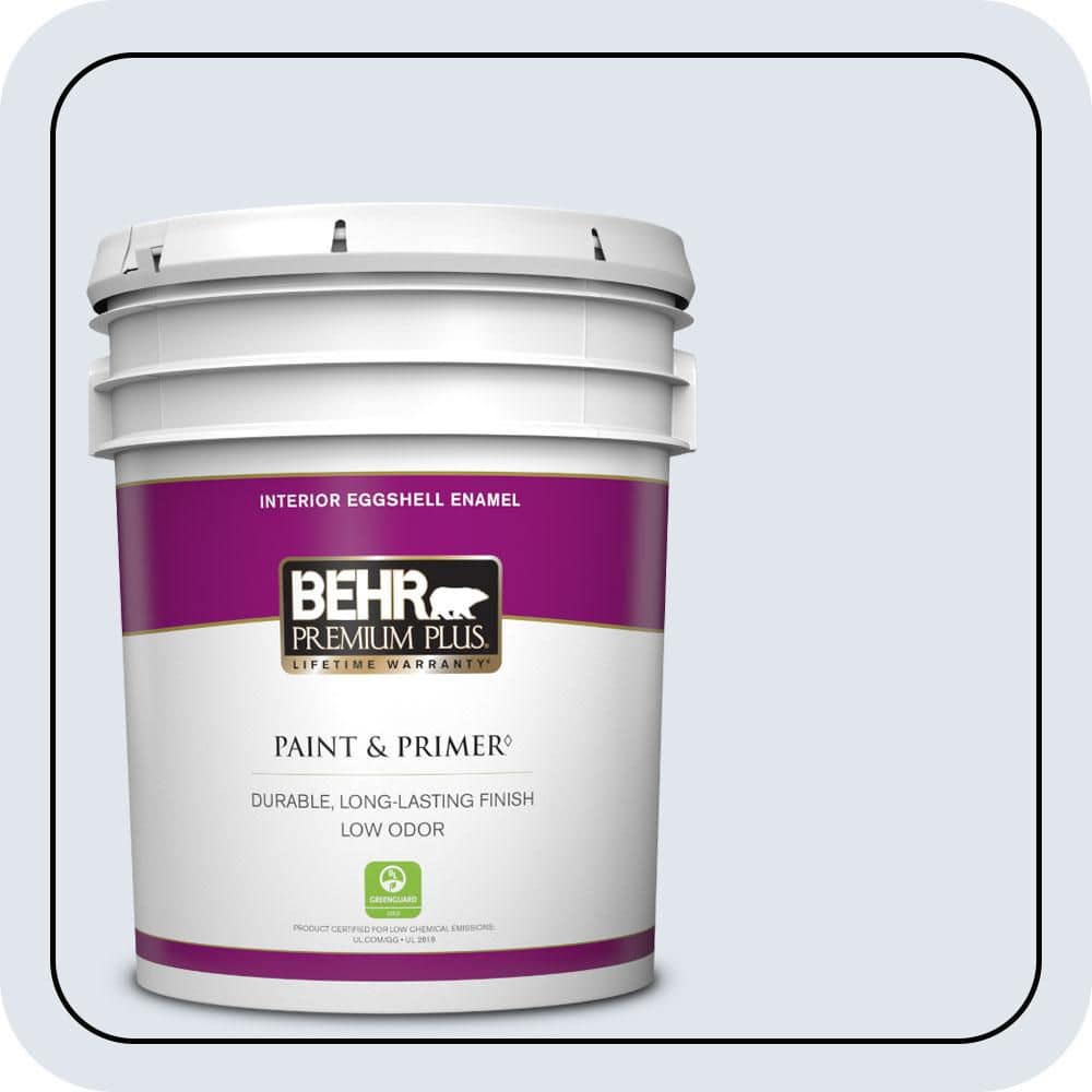 BEHR PREMIUM PLUS 5 gal. #600E-1 Genteel Lavender Eggshell Enamel Low Odor Interior Paint & Primer