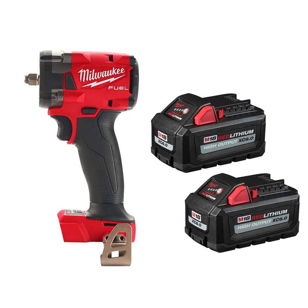 Milwaukee M18 FUEL GEN-3 18-Volt Lithium-Ion Brushless Cordless 3/8 in. Compact Impact w/ Friction Ring w/ Two 6. 0ah Batteries (1)