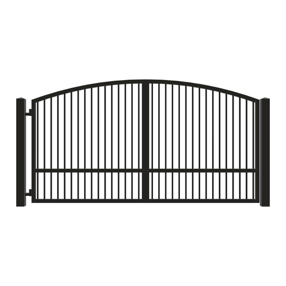 Unbranded Driveway Gate — Swing, Side, Arch, Single, Black — 140"W x 72"H (1)