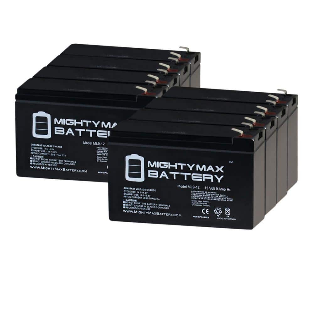 MIGHTY MAX BATTERY 12V 9Ah SLA Replacement Battery for Tripp Lite SMART1000RM2U-8 Pack