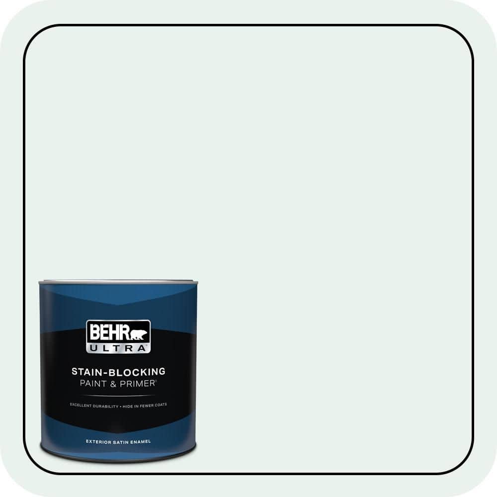 BEHR ULTRA 1 qt. #W-B-520 Glacial Tint Satin Enamel Exterior Paint & Primer (1)