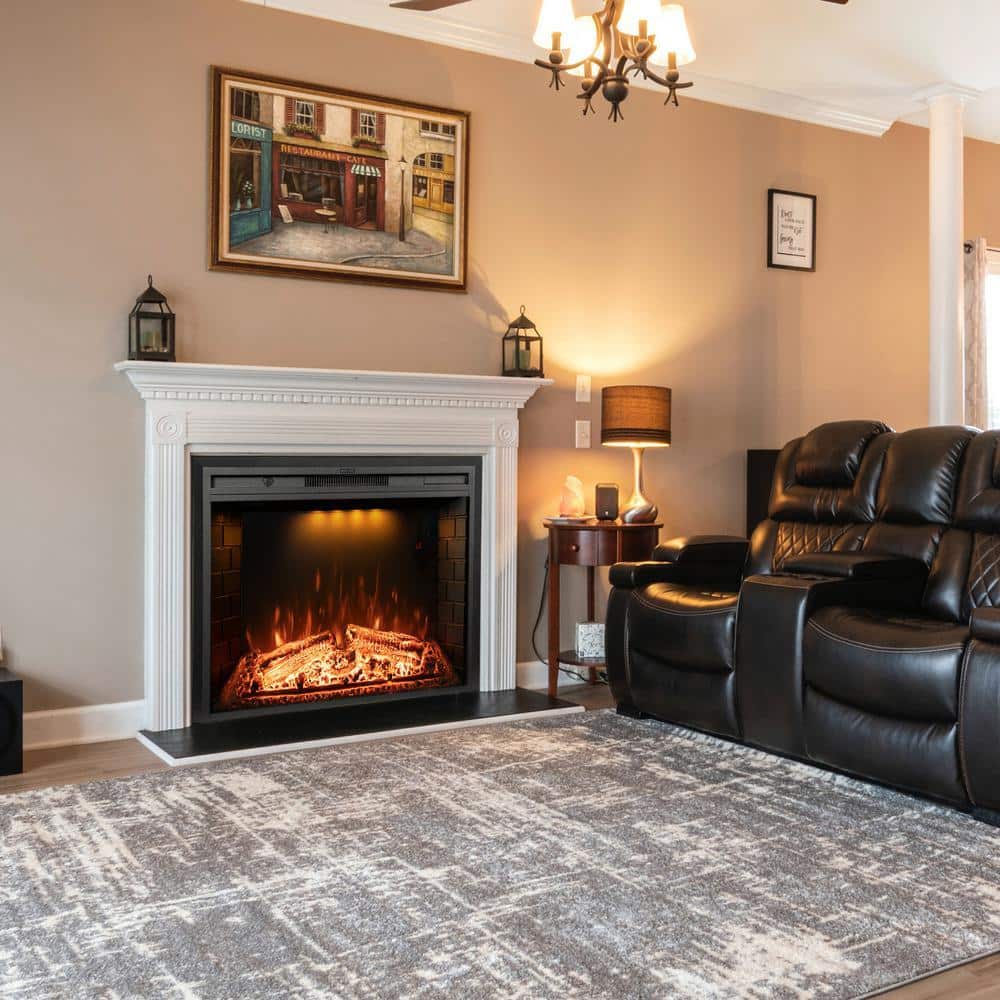 Prismaster ...keeps your home stylish 33 in. Electric Fireplace Inserts, Retro Fireplace Heater with Overheating protection, 1500Watt, Black (3)