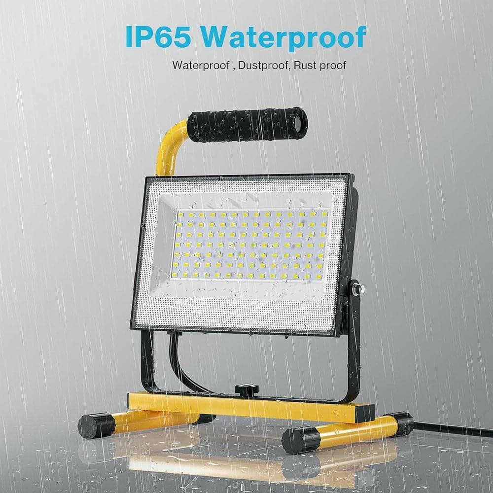 Lukyamzn ‎120V 60W 8400 Lumens LED Work Lights, 5000K Daylight, Waterproof Adjustable Flood Light with Plug and 16.4 ft. Cable (3)
