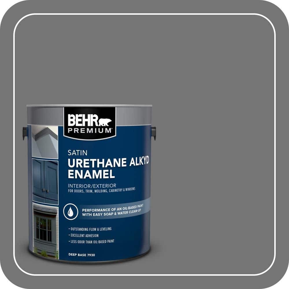 BEHR PREMIUM 1 gal. #N520-5 Iron Mountain Urethane Alkyd Satin Enamel Interior/Exterior Paint (1)