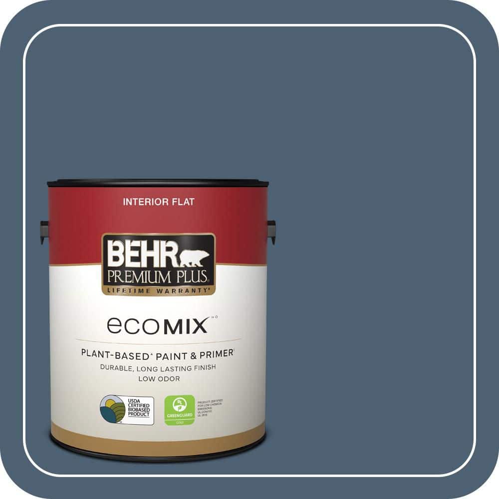 BEHR PREMIUM PLUS 1 gal. #PPU14-19 English Channel Flat EcoMix Plant-Based Interior Paint & Primer (1)