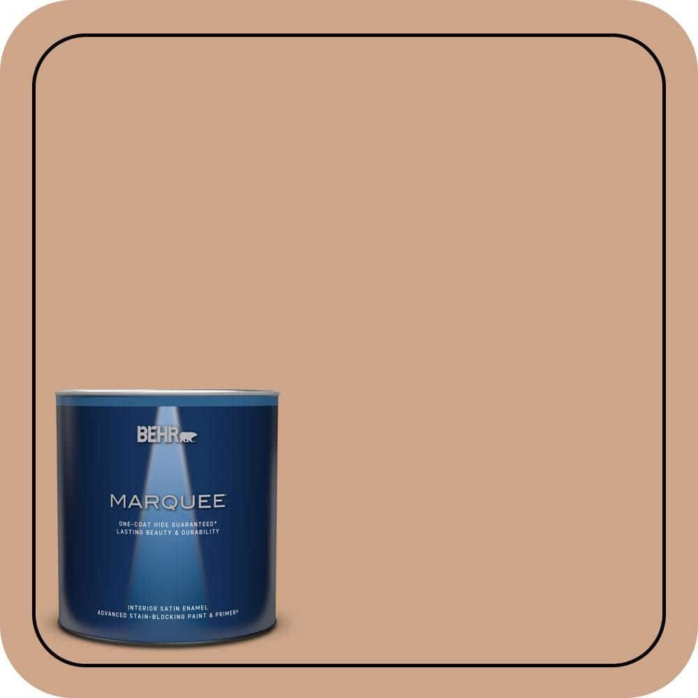 BEHR MARQUEE 1 qt. #PMD-76 Sienna Buff Satin Enamel Interior Paint & Primer