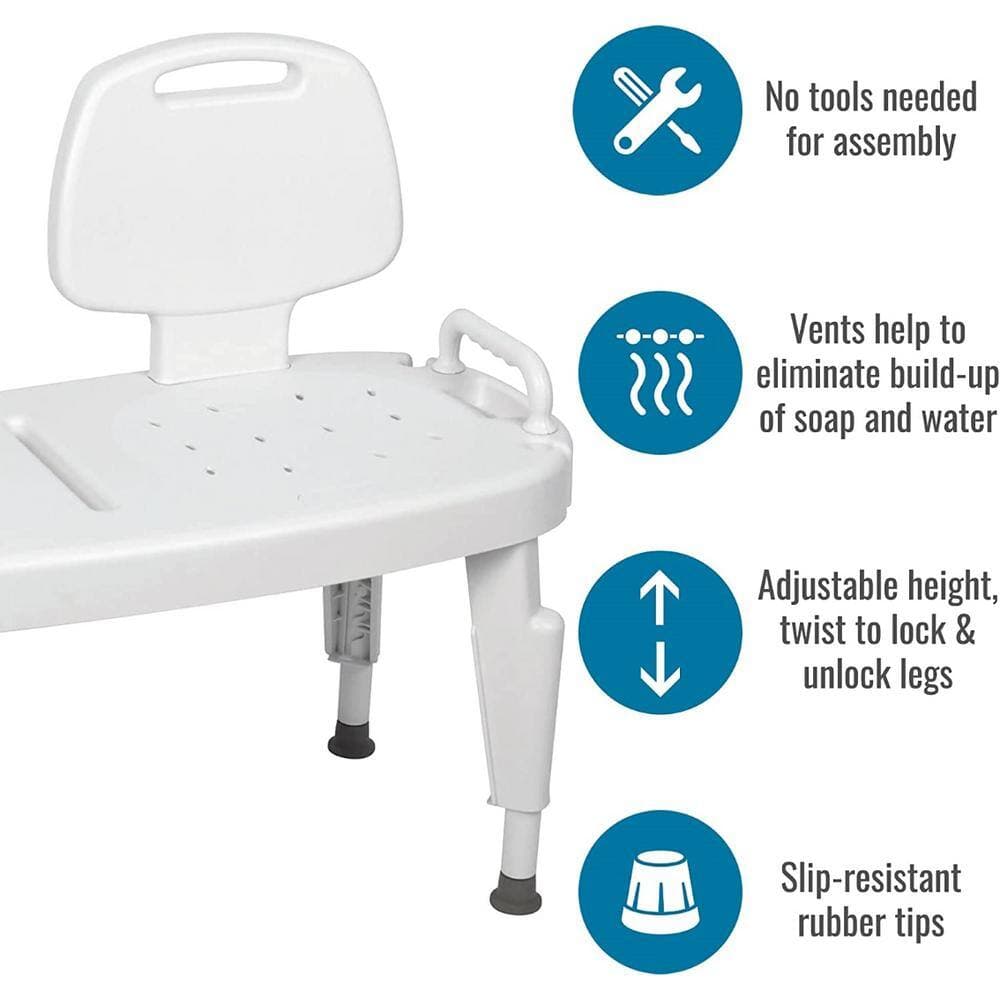 DMI Tool-Free Universal Transfer Bench for Bathtubs and Showers, 350 lbs. Weight Capacity (2)