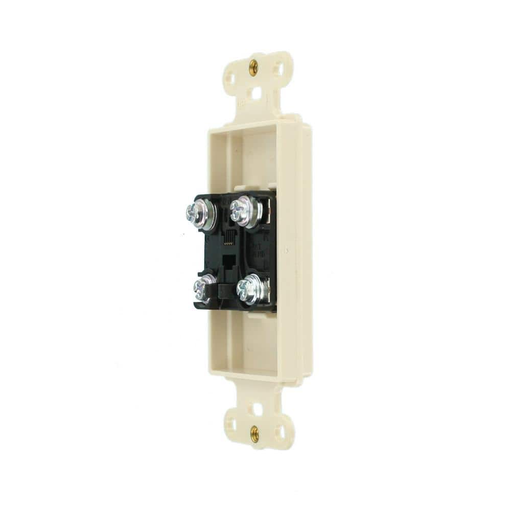 Leviton Decora 1-Gang Light Almond Phone Plastic Insert (1-Pack) 40649-T (2)