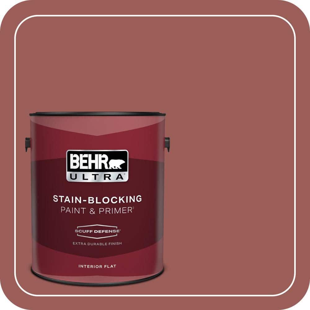 BEHR ULTRA 1 gal. #PMD-86 Arabian Red Extra Durable Flat Interior Paint & Primer (1)