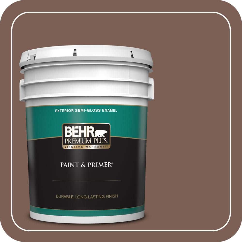 BEHR PREMIUM PLUS 5 gal. #MQ1-57 Secret Journal Semi-Gloss Enamel Exterior Paint & Primer