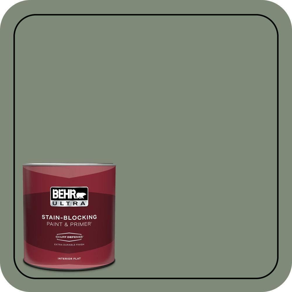 BEHR ULTRA 1 qt. #N400-5 Thai Basil Extra Durable Flat Interior Paint & Primer