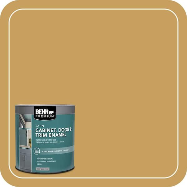 BEHR PREMIUM 1 qt. #M300-5 Ginger Jar Satin Enamel Interior/Exterior Cabinet, Door & Trim Paint (2)