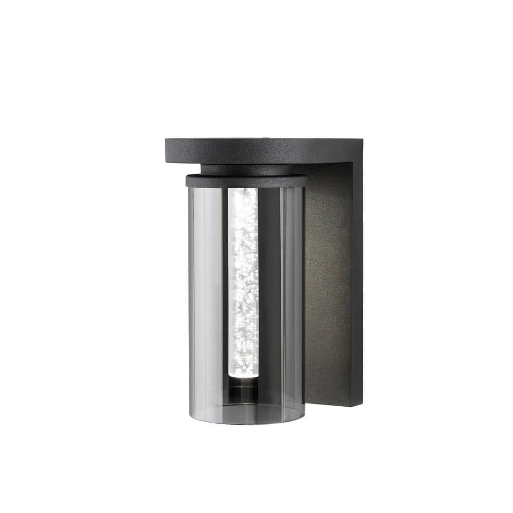 Home Decorators Collection Whitley 9.5 in. 1-Light Bronze LED Outdoor Wall Mount Lantern with Smoke Glass (3)