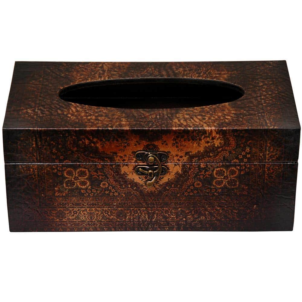 Red Lantern 10.5 in. x 4.25 in. Olde-Worlde European Tissue Box